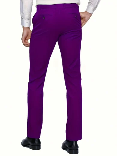 Men's Fashion New Solid Slim Fit Elastic 3 PiecesSuit Set, Including Blazer, Vest, Pants, Business Work Formal Tuxedo