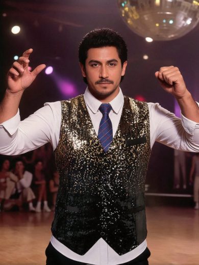 Men's Gradient Sequin Vest, Nightclub Bar Front Desk Performance Formal Waistcoat Tuxedo Vest