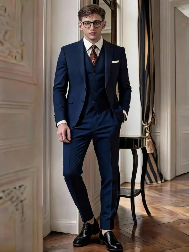 High Quality Men Wedding Suit Prom Dress Jacket+Pants+Vest Men Suit Set Slim Fit Tuxedo Male Blazer British Style Groom Clothing Suit