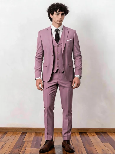 Men's 3 PiecesSuit Set, Suit Jacket & Vest & Trousers, Romantic Modern Wedding Groom Outfit, Elegant Tuxedo, Special Occasion, Beach Vacation