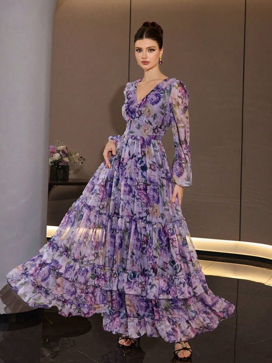 Women's Elegant Modern Printed Fashionable Luxury Flared Dress Vacation Summer 5 Women's Elegant Modern Printed Fashionable Luxury Flared Dress Vacation Summer