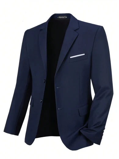 Men's Plus Size Solid Color Elegant Slim Fit Single-Breasted Wedding Jacket Party Ball Formal Business Tuxedo Suit