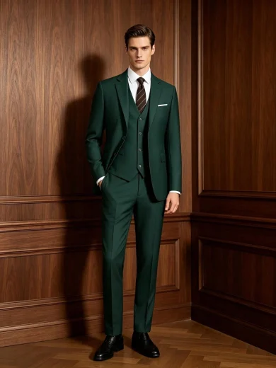 Men's 3 Pieces Suit Set, Suit Jacket + Vest + Trousers, Fresh Garden Wedding Groom Tuxedo, Elegant Tailcoat, Suitable For Special Occasions, Exhibitions And Social Events