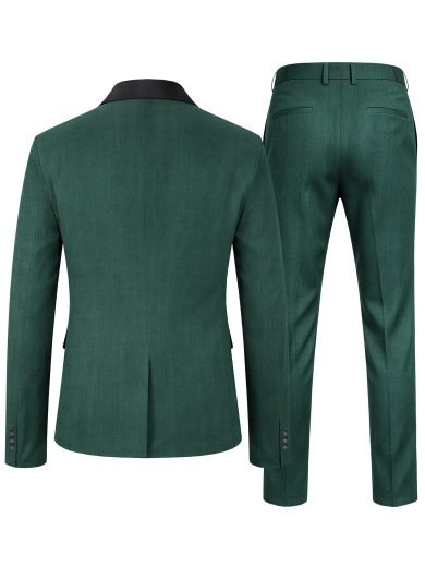 Manfinity AFTRDRK Men's 2 Pieces Slim Fit Suits One Button Jacket Pants Tuxedo Suit Set For Prom, Wedding