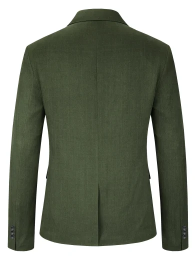 Manfinity AFTRDRK Men's One Button Casual Slim Fit Blazer, Shawl Lapel Lightweight Jacket Dinner Prom Party Tuxedo - Army Green