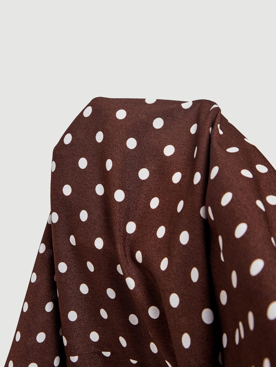 MOD Plus Size Brown Long Vintage Polka Dot Sleeveless Dress With Belt Elegant Commute Back-To-School ,Autumn Outfit,Formal Vacation Homecoming Fall 10 MOD Plus Size Brown Long Vintage Polka Dot Sleeveless Dress With Belt Elegant Commute Back-To-School ,Autumn Outfit,Formal Vacation Homecoming Fall